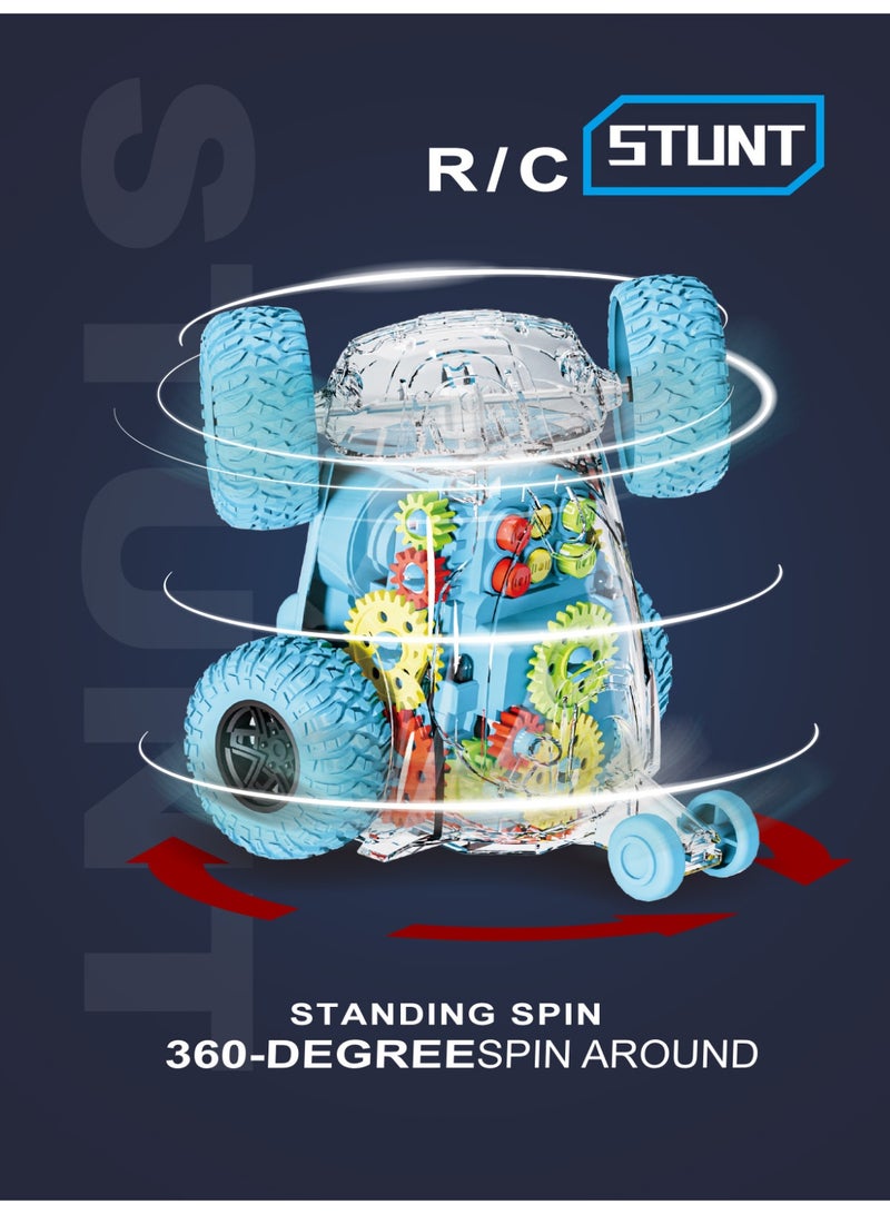 فولو سيارة كهربائية للتحكم عن بعد: هيكل شفاف، دوران 360 درجة، تصميم رائع وجذاب - لعبة/هدية مثالية للأولاد (أخضر فاتح) - Image 2